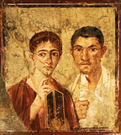 Affresco raffigurante il ritratto di Paquio Proculo e sua moglie, da Pompei da Roman Roman