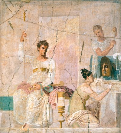 Affresco raffigurante scena teatrale, dalla Basilica di Ercolano (Lista del Patrimonio Mondiale dell