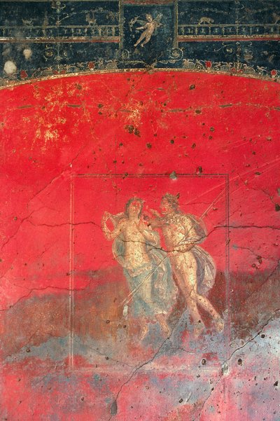 Affresco vicino alla Casa dei Vettii che raffigura due personaggi mitologici, Pompei (Patrimonio dell