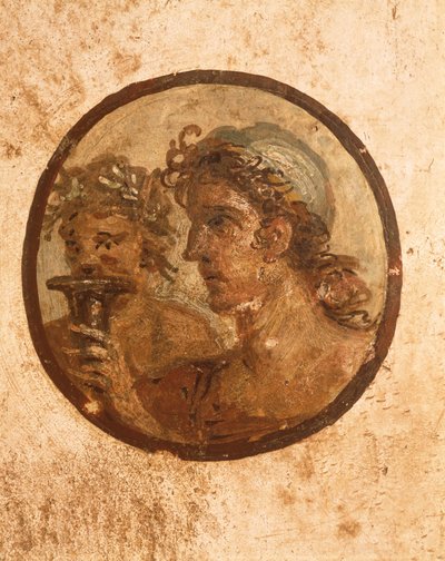 Italia, Provincia di Napoli, Regione Campania, Pompei, Casa di Loreio Tiburtino, dettaglio di affresco raffigurante atleti da Roman Roman