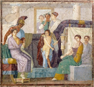 Matrimonio di Venere e Marte, affresco della parete del tablino dalla Casa di Marco Lucrezio Fronto, Pompei, Campania, Civiltà Romana da Roman Roman