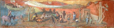 Dipinto su intonaco raffigurante una scena lungo il Nilo con pigmei, 56x217 cm, da Pompei (Lista del Patrimonio Mondiale UNESCO) da Roman Roman