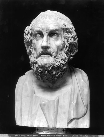 Busto ritratto di Omero, copia di un originale ellenistico greco da Roman Roman