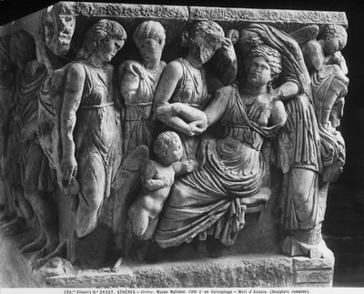 Rilievo del sarcofago con la morte di Alcesti (marmo) da Roman Roman