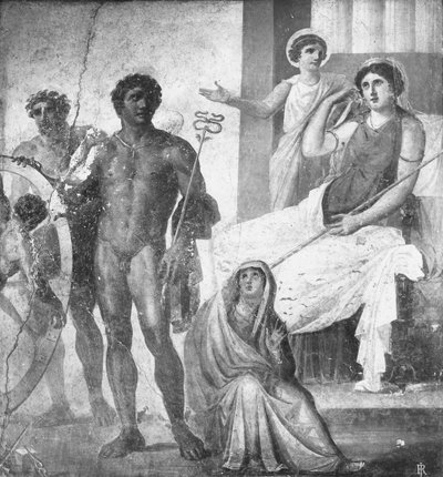 Scena della tortura di Issione, (dettaglio) dalla Casa dei Vettii c.63-79 d.C. da Roman Roman