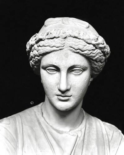Statua di Clio che tiene un rotolo (dettaglio) da Roman Roman