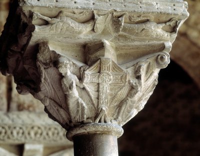 Capitello rappresentante la croce gloriosa (scultura) da Romanesque