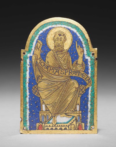 Placca: Profeta seduto da un reliquiario: Achapias da Romanesque