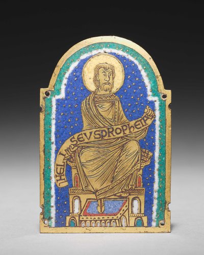 Placca: Profeta seduto da un reliquiario: Eliseo da Romanesque