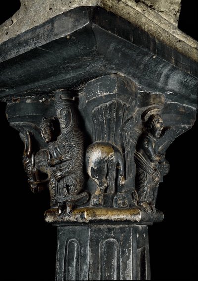 Arte romanica: capitello del XII secolo. Aosta, Priorato di Sant