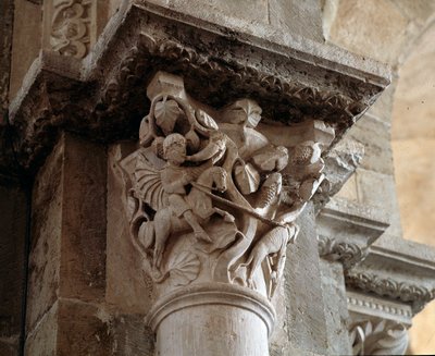 San Eustachio a caccia (capitello scolpito) da Romanesque