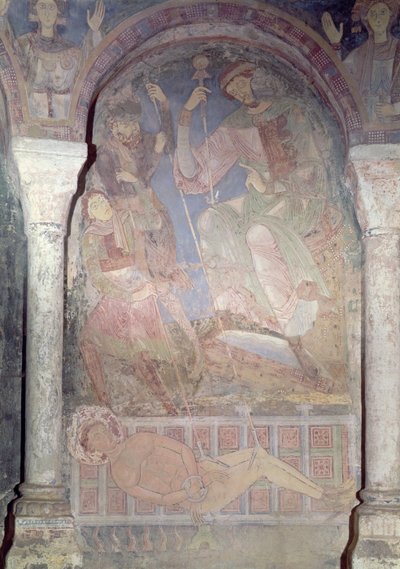Il martirio di San Lorenzo alla presenza del prefetto Daciano, inizio XII secolo da Romanesque