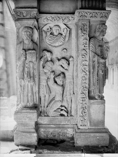 La lapidazione di Santo Stefano, da un pilastro nel chiostro da Romanesque