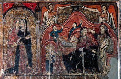 La Visitazione e La Natività con le levatrici Celomi e Salome (dettaglio) da Romanesque
