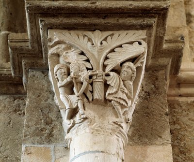 La morte di Caino (capitello scolpito) da Romanesque