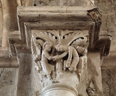 La morte di Caino (capitello scolpito) da Romanesque