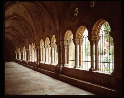 Veduta del chiostro della Cattedrale di Santa Tecla a Tarragona da Romanesque