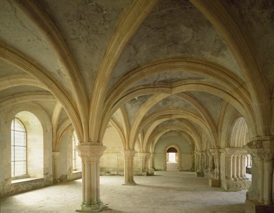 Veduta dello scriptorium, luogo di incontro della comunità, abbazia cistercense fondata nel XII secolo da Romanesque