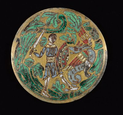 Guerriero che combatte un drago, c.1170-1180 da Romanesque
