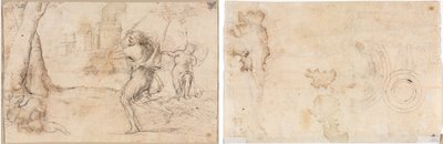 Romolo e Remo trovati da Faustolo (recto) Cerchi concentrici (verso) da Romanino