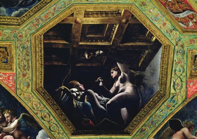 Camera di Cupido e Psiche, Psiche contempla Cupido da Romano Giulio