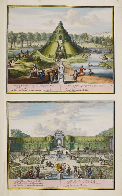 Il parco di Enghien, c.1685, illustrazione da 