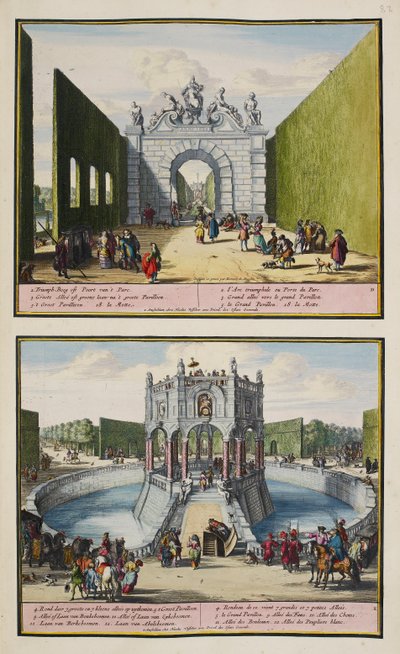 Il parco di Enghien, c.1685, illustrazione da 