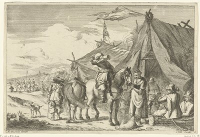 Cavalieri che riposano vicino a tende da Romeyn de Hooghe (rejected attribution)