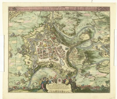 Bombardamento di Lussemburgo da parte del maresciallo de Créquy, 1684 da Romeyn de Hooghe