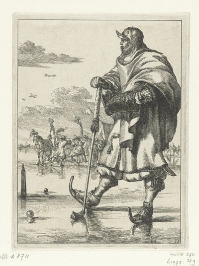 Giocatore di golf sul ghiaccio da Romeyn de Hooghe
