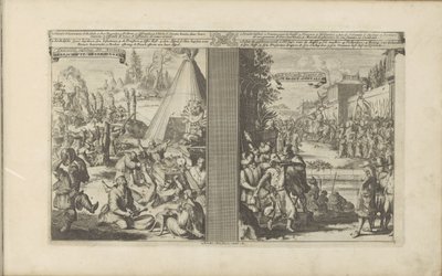 Medici in Arclada; Gesuita rasato da un doganiere a Golkonda (serie Les Indes Orientales et Occidentales et autres) da Romeyn de Hooghe