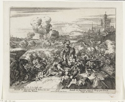 Battaglie tra Asburgo e Turchi appena fuori Vienna da Romeyn de Hooghe