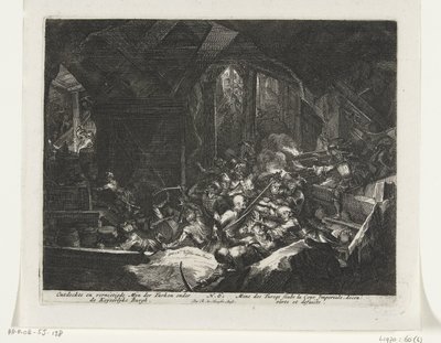 Gli Asburgo scacciano gli assedianti turchi dalle gallerie sotto il castello imperiale da Romeyn de Hooghe