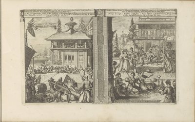 Commercio giapponese; Corte del re dei Calaminhans da Romeyn de Hooghe