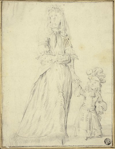 Signora e bambino da Romeyn de Hooghe
