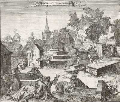 Lutto nel cimitero ebraico-portoghese di Beth Haim di Ouderkerk sull