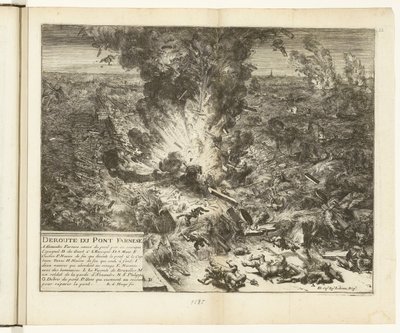 Esplosione del ponte di barche di Parma sullo Schelda, 1585 da Romeyn de Hooghe