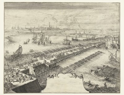 Ponte di barche di Parma sullo Schelda, 1585 da Romeyn de Hooghe