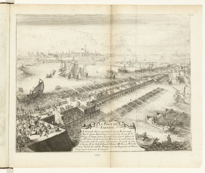 Ponte di barche di Parma sullo Schelda, 1585 da Romeyn de Hooghe