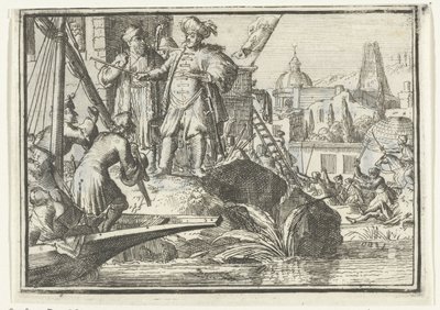 Frontespizio del pamphlet: La Speranza Rasata, 1702 da Romeyn de Hooghe