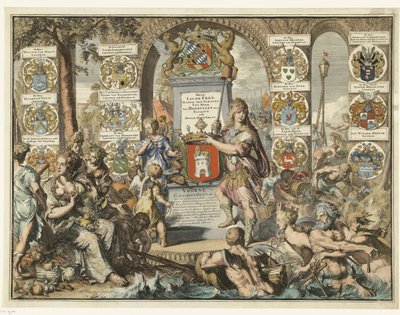 Frontespizio Caartboeck di Voorne, 1701 da Romeyn de Hooghe