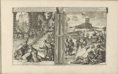 Tribunale in Persia; Khoikhoi e Guineani (Tribunale dei Persiani) (Le Indie Orientali e Occidentali e altri luoghi) da Romeyn de Hooghe