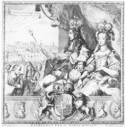 Guglielmo III (1650-1702) e Maria II (1662-94) incisi dall