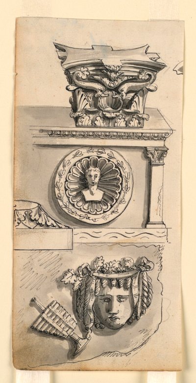 Progetti per un Capitello, un Sarcofago e un Rilievo da Romolo Achille Liverani