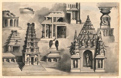 Scenografia, Dettagli di Templi Indiani da Romolo Achille Liverani