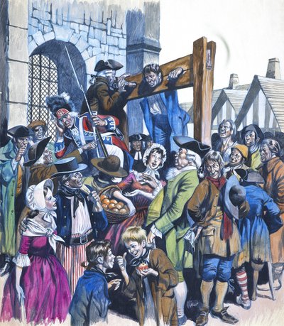 Daniel Defoe (1660-1731) (gouache su carta) da Ron Embleton