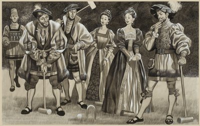 Francesco I (1494-1547) Giocare a croquet (gouache su carta) da Ron Embleton