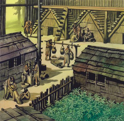 Campo indiano (gouache su carta) da Ron Embleton