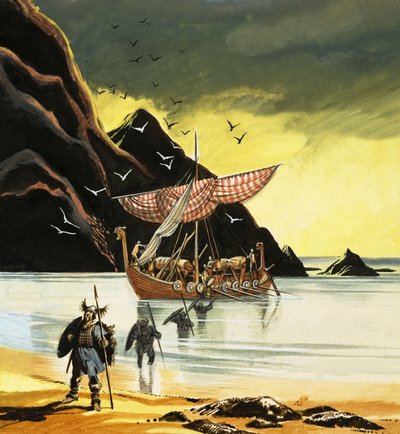 Leif Ericsson raggiunge il nuovo mondo da Ron Embleton