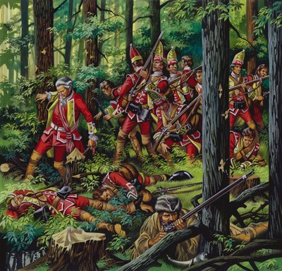 Il massacro di Braddock (gouache su carta) da Ron Embleton